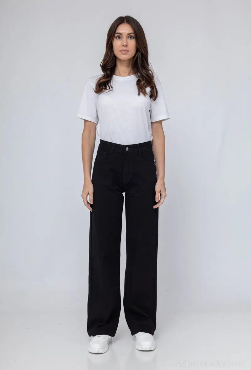 Vivid - Basic wide-leg jeans color: Light khaki / M