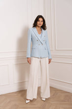 Afbeelding in Gallery-weergave laden, Attentif Paris - Tweed blazer jacket: Sky Blue
