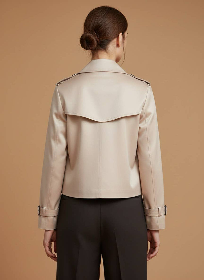 Acacia Paris - Fluid jacket with a modern cut - 447: Beige