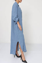 Afbeelding in Gallery-weergave laden, LÉA &amp; LUC - Long shirt dresses in 100% Linen REF. 1484: Tabaco / Unique

