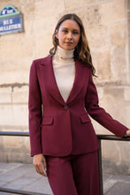 Afbeelding in Gallery-weergave laden, Attentif Paris - [Aura] Women&#39;s fitted blazer: Bordeaux / Sx1 Mx1 Lx1 XLx1
