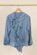 Afbeelding in Gallery-weergave laden, LÉA &amp; LUC - Linen Ruffled Shirt REF. 12186: Bleu Ciel
