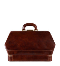 Afbeelding in Gallery-weergave laden, Time Resistance - Large Italian Leather Doctor Bag - The Master and Margarita: Black
