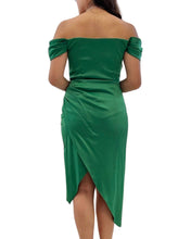 Afbeelding in Gallery-weergave laden, Asymmetric midi dress Olive green / 44
