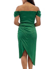 Invitadissimas - Asymmetric midi dress 1793: Olive green / 40
