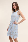 CHOKLATE PARIS - Selena sleeveless lace dress: Small  / Sky blue/nude