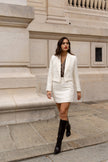 LULUMARY - Blazer court tweed V324: White / 2S 2M 2L