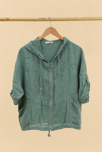 Afbeelding in Gallery-weergave laden, linen zip-up jacket with hood
