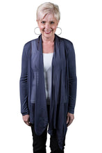 Afbeelding in Gallery-weergave laden, TINA Stephens Italy/Tees By Tina - Carla Open Cardi w/Silk Trim (CLS201): 672 Fuchsia
