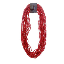 Afbeelding in Gallery-weergave laden, Bijondo - Glass and Wood Bead Necklace with Clasp, costume jewelry: Beige
