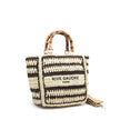 Vimoda - Woven paper tote bag with Rive Gauche handles: Mole-Fuchsia