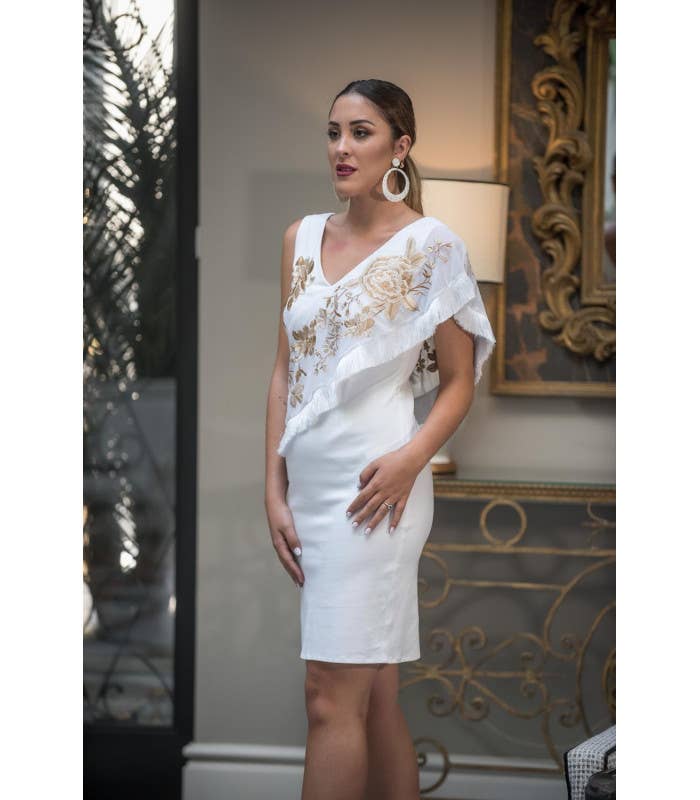 Káhyra - KAHYRA WHITE EMBROIDERED ROSEMARY DRESS: WHITE REF.: 000047 / M
