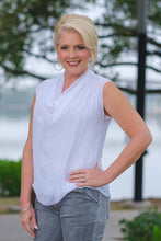 Afbeelding in Gallery-weergave laden, TINA Stephens Italy/Tees By Tina - Sarita Silk Drape Neck Top (BT212): 672 Fuchsia
