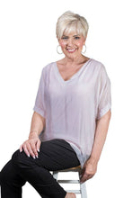 Afbeelding in Gallery-weergave laden, TINA Stephens Italy/Tees By Tina - Sasha Silk Double V-Neck Kaftan (BSS201): 100 White
