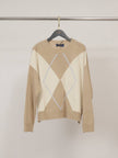 Cécile Wang - Diamond-pattern wool-cashmere sweater HYC6665: Off-white