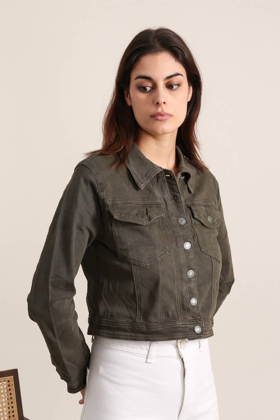 Vivid - Denim jacket color: Khaki / 2XL