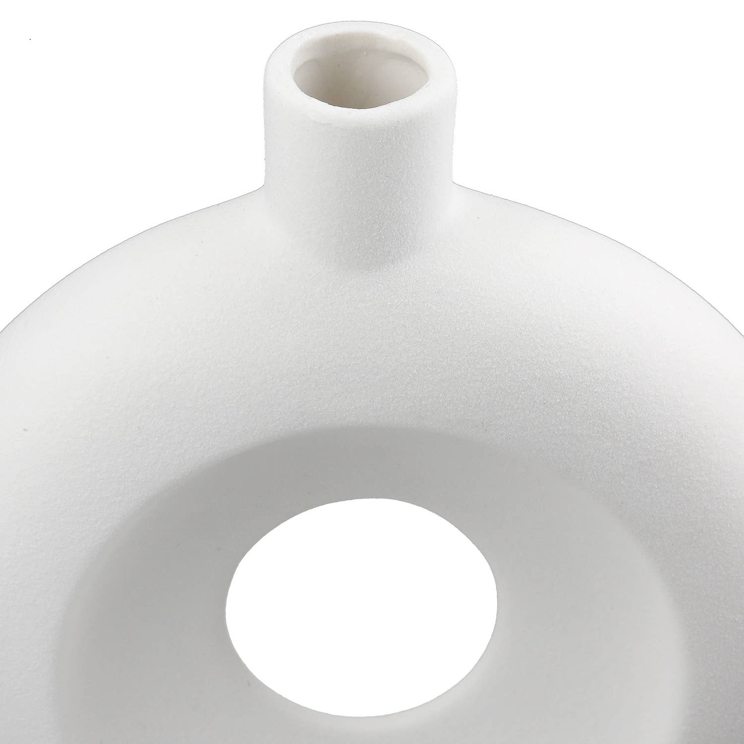 Gilde Handwerk Macrander GmbH & Co. KG - Organico round perforated vase, h.16.5 cm: Watertight / White / Pottery