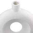 Gilde Handwerk Macrander GmbH & Co. KG - Organico round perforated vase, h.16.5 cm: Watertight / White / Pottery