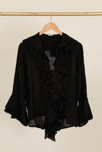 Afbeelding in Gallery-weergave laden, LÉA &amp; LUC - Linen Ruffled Shirt REF. 12186: Bleu Ciel

