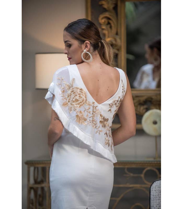 Káhyra - KAHYRA WHITE EMBROIDERED ROSEMARY DRESS: WHITE REF.: 000047 / M