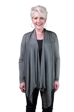 Afbeelding in Gallery-weergave laden, TINA Stephens Italy/Tees By Tina - Carla Open Cardi w/Silk Trim (CLS201): 672 Fuchsia

