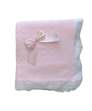 Afbeelding in Gallery-weergave laden, Cotton Socks - 1010 Blanket with lace 110x110 cm: White
