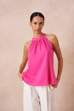 Afbeelding in Gallery-weergave laden, Attentif Paris - Top with bow neckline containing linen: White / Sx1 Mx1 Lx1
