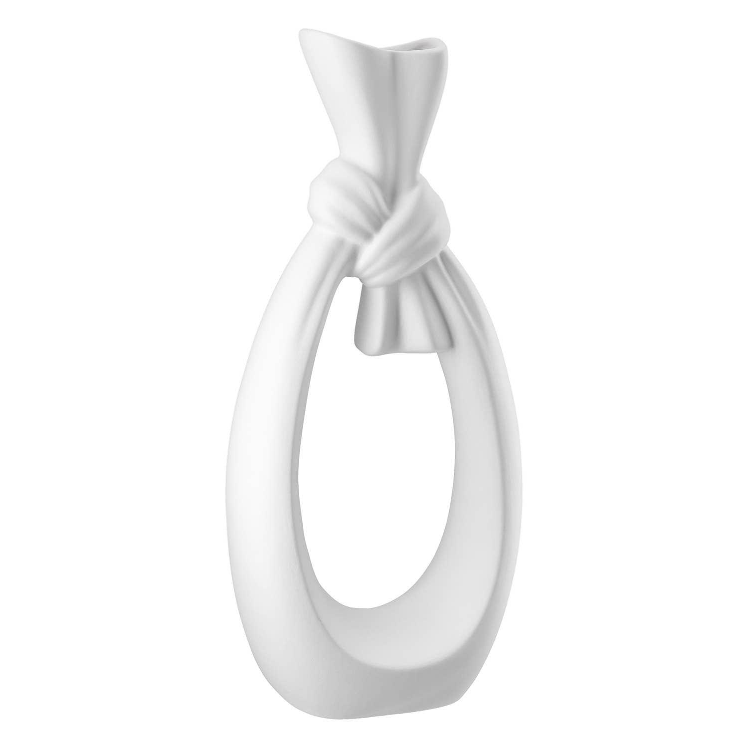Gilde Handwerk Macrander GmbH & Co. KG - Vase “Loop” set of 2, h.40 cm: Watertight / Black/white / Pottery