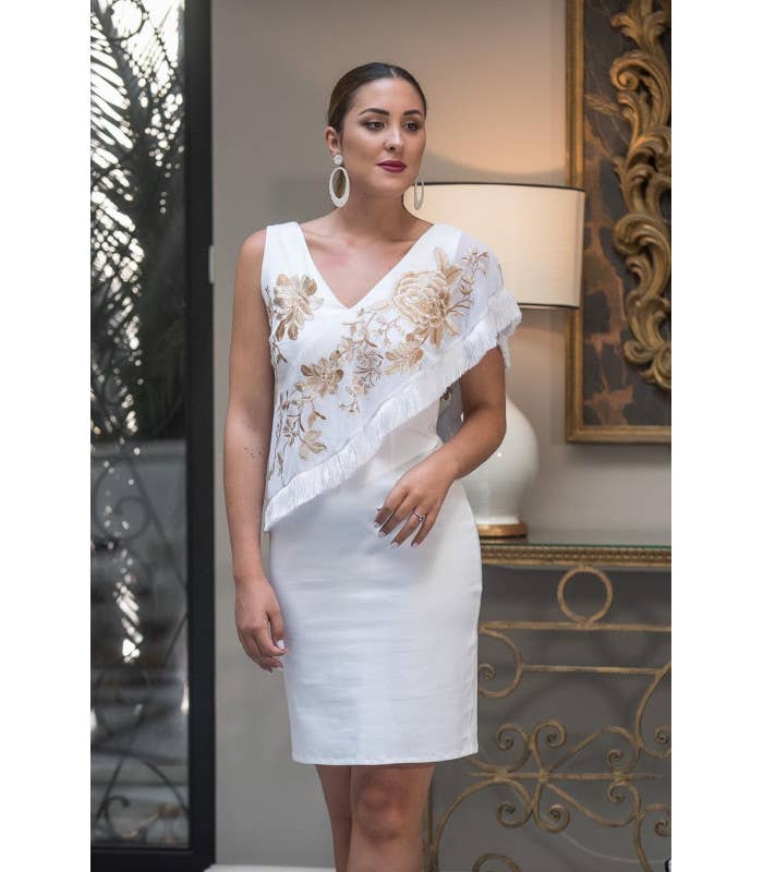 Káhyra - KAHYRA WHITE EMBROIDERED ROSEMARY DRESS: WHITE REF.: 000047 / M