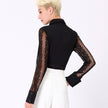 Smart and Joy - Long sleeve fitted lace blouse: White / EN 42