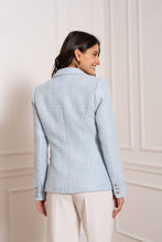 Afbeelding in Gallery-weergave laden, Attentif Paris - Tweed blazer jacket: Sky Blue
