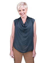 Afbeelding in Gallery-weergave laden, TINA Stephens Italy/Tees By Tina - Sarita Silk Drape Neck Top (BT212): 672 Fuchsia
