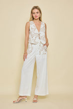 Afbeelding in Gallery-weergave laden, Straight embroidered trousers Beige
