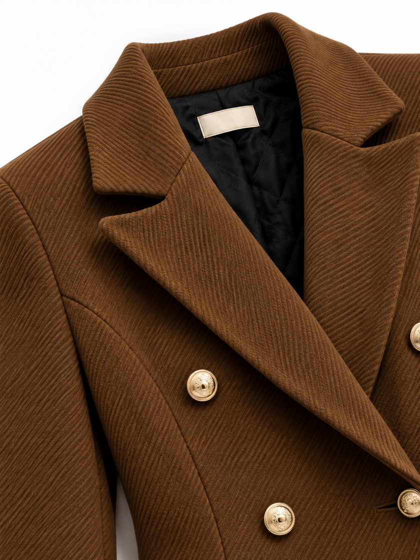 URBAN REVERSE TTMEDIA ITALY SRL - Long Double-Breasted Coat with Defined Waist | Elegant Style