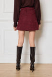 LULUMARY - Tweed skirt SK854: White / 2S 2M 2L