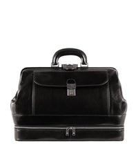 Afbeelding in Gallery-weergave laden, Time Resistance - Large Italian Leather Doctor Bag - The Master and Margarita: Black
