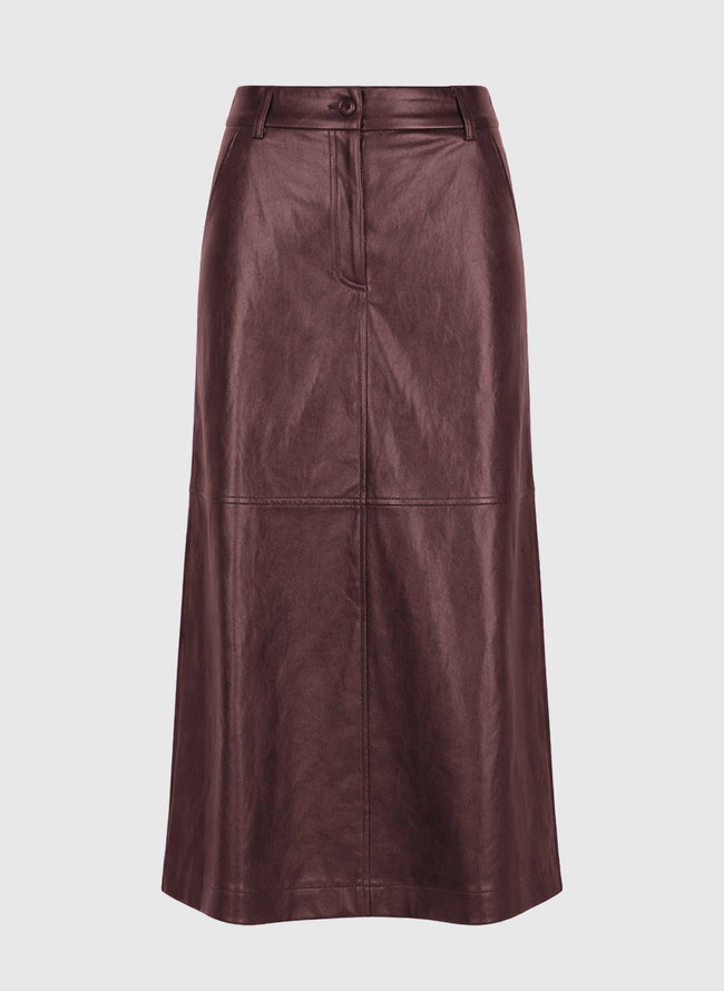 An'ge - JOUKI MIDI SKIRT wine: M