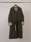 Cécile Wang - Belted trench coat with lapels and checked details CVASH5007: CAMEL