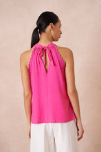 Afbeelding in Gallery-weergave laden, Attentif Paris - Top with bow neckline containing linen: Fuchsia / Sx1 Mx1 Lx1
