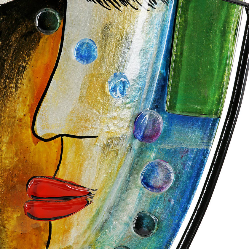 Gilde Handwerk Macrander GmbH & Co. KG - Veronique face vase, h.49 cm: Interior walls are hand painted/not waterproof / Multicoloured / Jar