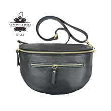 Afbeelding in Gallery-weergave laden, Chenson &amp; Gorett - Large Italian Leather Women&#39;s Waist Bag with Front Pocket: Army Green
