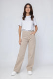Vivid - Basic wide-leg jeans color: Light khaki / M