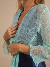 Afbeelding in Gallery-weergave laden, Bijondo - Amelia rayon short mesh cardigan: Greening / One size

