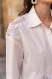 CHOKLATE PARIS - Cotton shirt with lace inserts - CK08340: Prune / 2 S/M - 2 M/L
