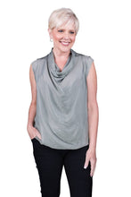 Afbeelding in Gallery-weergave laden, TINA Stephens Italy/Tees By Tina - Sarita Silk Drape Neck Top (BT212): 672 Fuchsia
