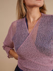 Bijondo - Amelia rayon short mesh cardigan: Greening / One size