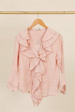 Afbeelding in Gallery-weergave laden, LÉA &amp; LUC - Linen Ruffled Shirt REF. 12186: Bleu Ciel
