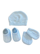 Afbeelding in Gallery-weergave laden, Cotton Socks - 126 SET TRICOT HAT/GLOVES/CARAPINS: Blue
