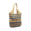 Vimoda - Woven paper bag summer Rive Gauche logo: Taupe-Jean