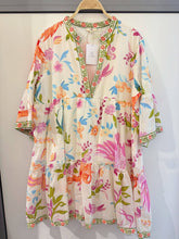 Afbeelding in Gallery-weergave laden, Orice - Short bohemian floral-print cotton dress: 831 / One size
